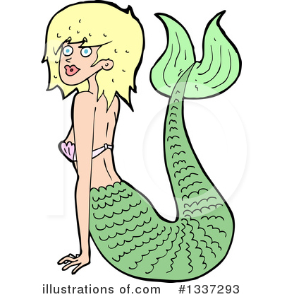 Royalty-Free (RF) Mermaid Clipart Illustration by lineartestpilot - Stock Sample #1337293