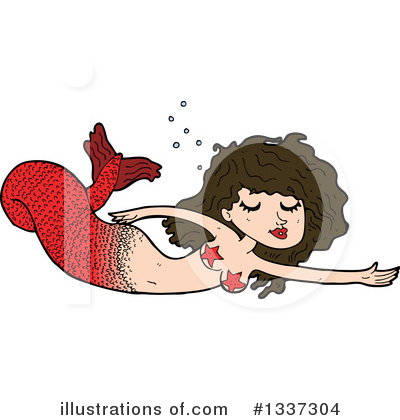 Royalty-Free (RF) Mermaid Clipart Illustration by lineartestpilot - Stock Sample #1337304