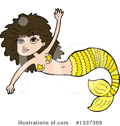 Royalty-Free (RF) Mermaid Clipart Illustration by lineartestpilot - Stock Sample #1337309