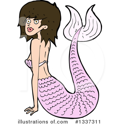 Royalty-Free (RF) Mermaid Clipart Illustration by lineartestpilot - Stock Sample #1337311