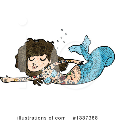 Royalty-Free (RF) Mermaid Clipart Illustration by lineartestpilot - Stock Sample #1337368