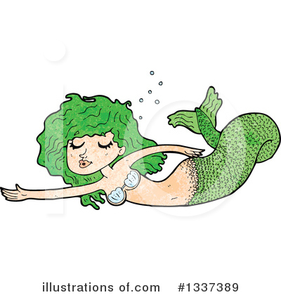 Royalty-Free (RF) Mermaid Clipart Illustration by lineartestpilot - Stock Sample #1337389