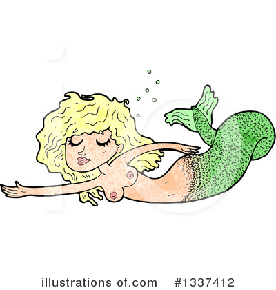 Royalty-Free (RF) Mermaid Clipart Illustration by lineartestpilot - Stock Sample #1337412