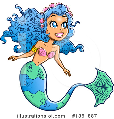 Mermaid Clipart #1361887 by Clip Art Mascots