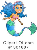 Mermaid Clipart #1361887 by Clip Art Mascots