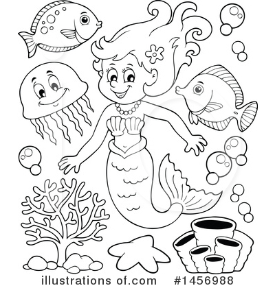 Royalty-Free (RF) Mermaid Clipart Illustration by visekart - Stock Sample #1456988