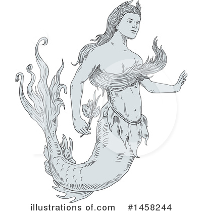 Royalty-Free (RF) Mermaid Clipart Illustration by patrimonio - Stock Sample #1458244