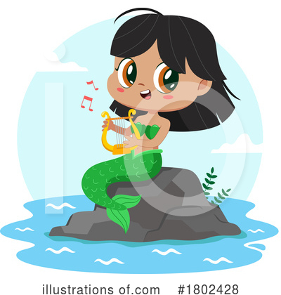 Royalty-Free (RF) Mermaid Clipart Illustration by Hit Toon - Stock Sample #1802428