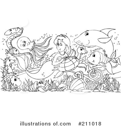 Royalty-Free (RF) Mermaid Clipart Illustration by Alex Bannykh - Stock Sample #211018