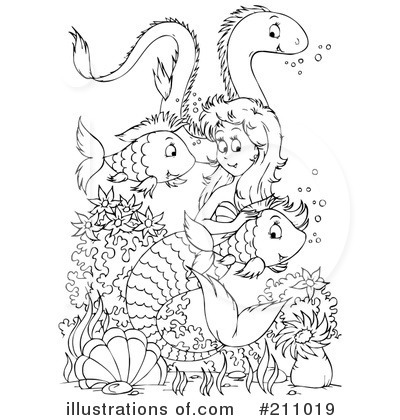 Royalty-Free (RF) Mermaid Clipart Illustration by Alex Bannykh - Stock Sample #211019