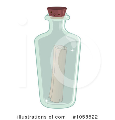 Message In A Bottle Clipart #1058522 by Melisende Vector