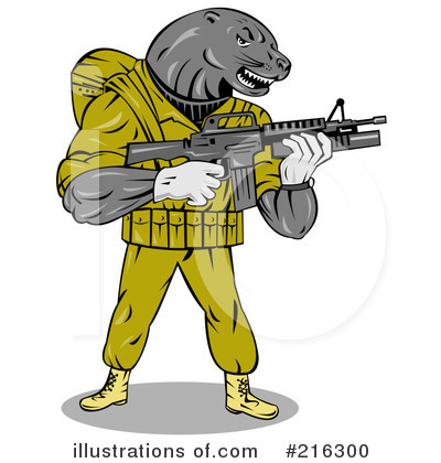 Royalty-Free (RF) Military Clipart Illustration by patrimonio - Stock Sample #216300