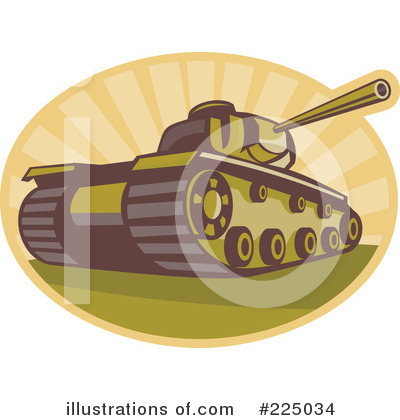 Royalty-Free (RF) Military Tank Clipart Illustration by patrimonio - Stock Sample #225034