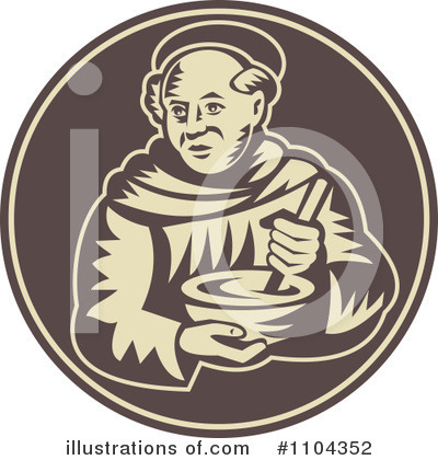 Royalty-Free (RF) Monk Clipart Illustration by patrimonio - Stock Sample #1104352