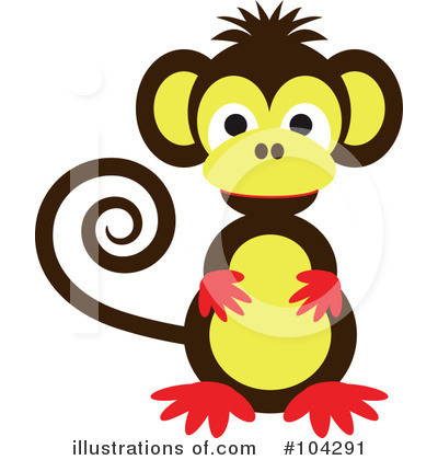 Royalty-Free (RF) Monkey Clipart Illustration by kaycee - Stock Sample #104291