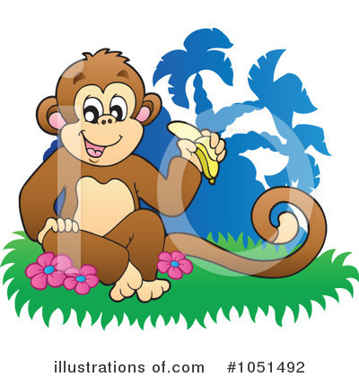 Royalty-Free (RF) Monkey Clipart Illustration by visekart - Stock Sample #1051492