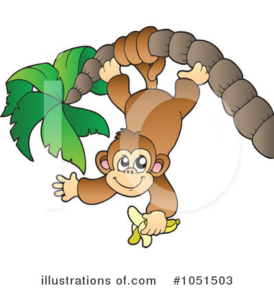 Royalty-Free (RF) Monkey Clipart Illustration by visekart - Stock Sample #1051503