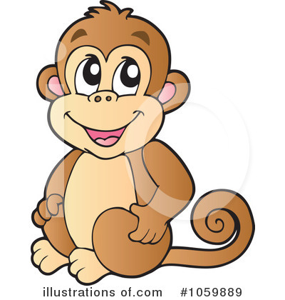 Royalty-Free (RF) Monkey Clipart Illustration by visekart - Stock Sample #1059889