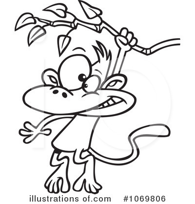 Royalty-Free (RF) Monkey Clipart Illustration by toonaday - Stock Sample #1069806