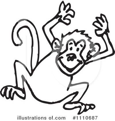 Royalty-Free (RF) Monkey Clipart Illustration by Dennis Holmes Designs - Stock Sample #1110687