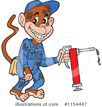 Royalty-Free (RF) Monkey Clipart Illustration by LaffToon - Stock Sample #1154447