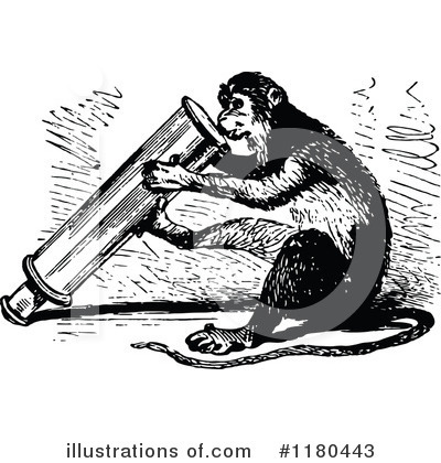 Royalty-Free (RF) Monkey Clipart Illustration by Prawny Vintage - Stock Sample #1180443