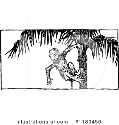 Royalty-Free (RF) Monkey Clipart Illustration by Prawny Vintage - Stock Sample #1180456