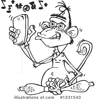 Royalty-Free (RF) Monkey Clipart Illustration by Dennis Holmes Designs - Stock Sample #1231543