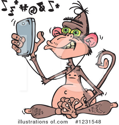 Royalty-Free (RF) Monkey Clipart Illustration by Dennis Holmes Designs - Stock Sample #1231548