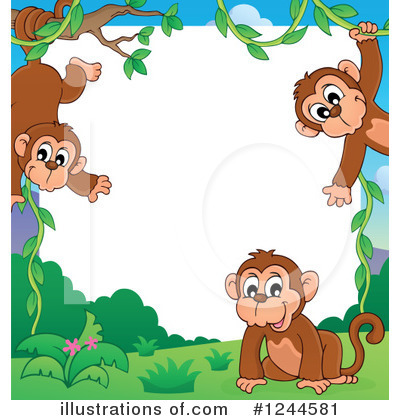 Royalty-Free (RF) Monkey Clipart Illustration by visekart - Stock Sample #1244581
