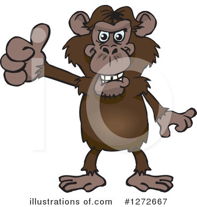 Chimpanzee Clipart #1272667 by Dennis Holmes Designs