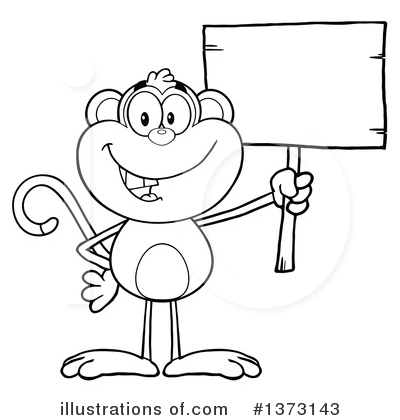 Royalty-Free (RF) Monkey Clipart Illustration by Hit Toon - Stock Sample #1373143