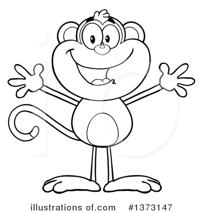 Royalty-Free (RF) Monkey Clipart Illustration by Hit Toon - Stock Sample #1373147