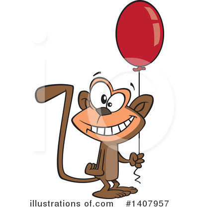 Royalty-Free (RF) Monkey Clipart Illustration by toonaday - Stock Sample #1407957