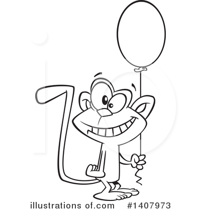 Royalty-Free (RF) Monkey Clipart Illustration by toonaday - Stock Sample #1407973