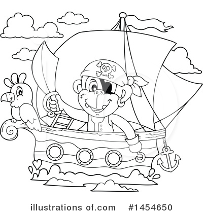 Royalty-Free (RF) Monkey Clipart Illustration by visekart - Stock Sample #1454650