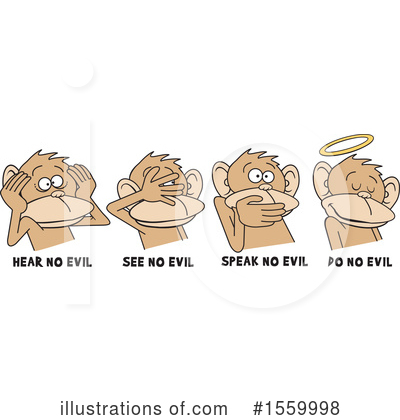 Royalty-Free (RF) Monkey Clipart Illustration by Johnny Sajem - Stock Sample #1559998