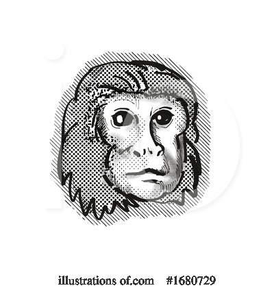 Royalty-Free (RF) Monkey Clipart Illustration by patrimonio - Stock Sample #1680729