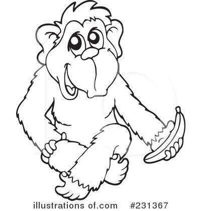 Royalty-Free (RF) Monkey Clipart Illustration by visekart - Stock Sample #231367