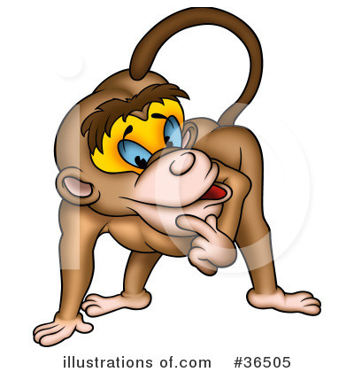 Royalty-Free (RF) Monkey Clipart Illustration by dero - Stock Sample #36505