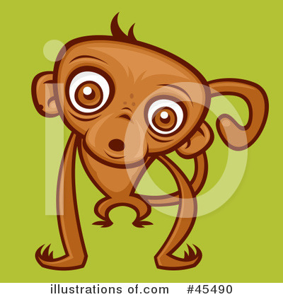 Royalty-Free (RF) Monkey Clipart Illustration by John Schwegel - Stock Sample #45490