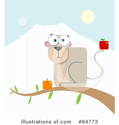 Royalty-Free (RF) Monkey Clipart Illustration by Qiun - Stock Sample #94773