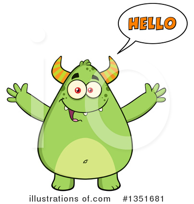 Royalty-Free (RF) Monster Clipart Illustration by Hit Toon - Stock Sample #1351681