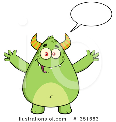Royalty-Free (RF) Monster Clipart Illustration by Hit Toon - Stock Sample #1351683