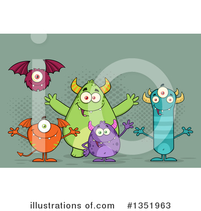 Royalty-Free (RF) Monster Clipart Illustration by Hit Toon - Stock Sample #1351963
