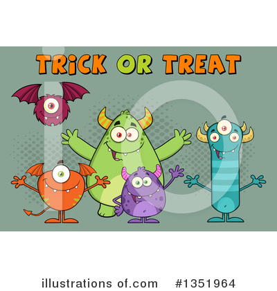 Royalty-Free (RF) Monster Clipart Illustration by Hit Toon - Stock Sample #1351964