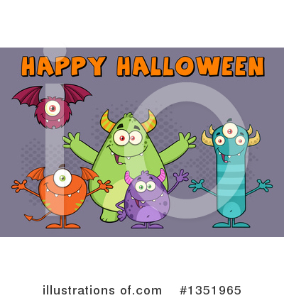 Royalty-Free (RF) Monster Clipart Illustration by Hit Toon - Stock Sample #1351965