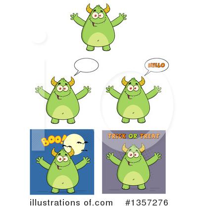 Royalty-Free (RF) Monster Clipart Illustration by Hit Toon - Stock Sample #1357276
