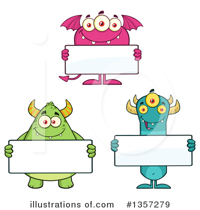 Royalty-Free (RF) Monster Clipart Illustration by Hit Toon - Stock Sample #1357279