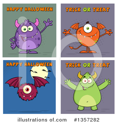 Royalty-Free (RF) Monster Clipart Illustration by Hit Toon - Stock Sample #1357282
